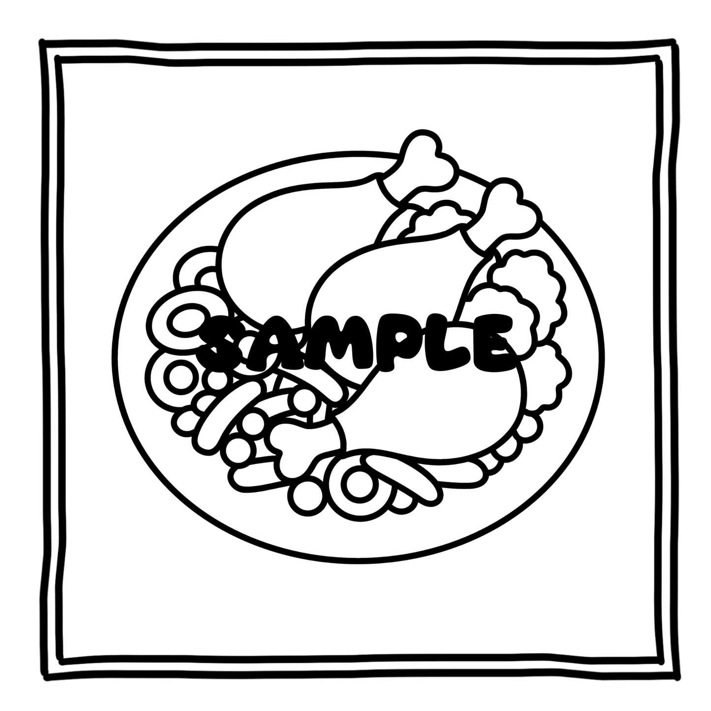 Thanksgiving Coloring Book 30 Hand Drawn Easy Bold Pages