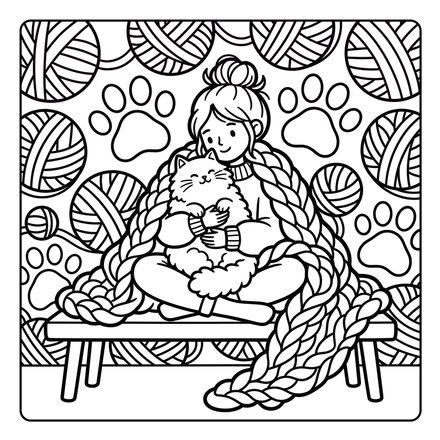Cozy Chunky Knit Coloring Book: Relaxing Hygge Designs with Ultra-Thick Lines, Digital PDF