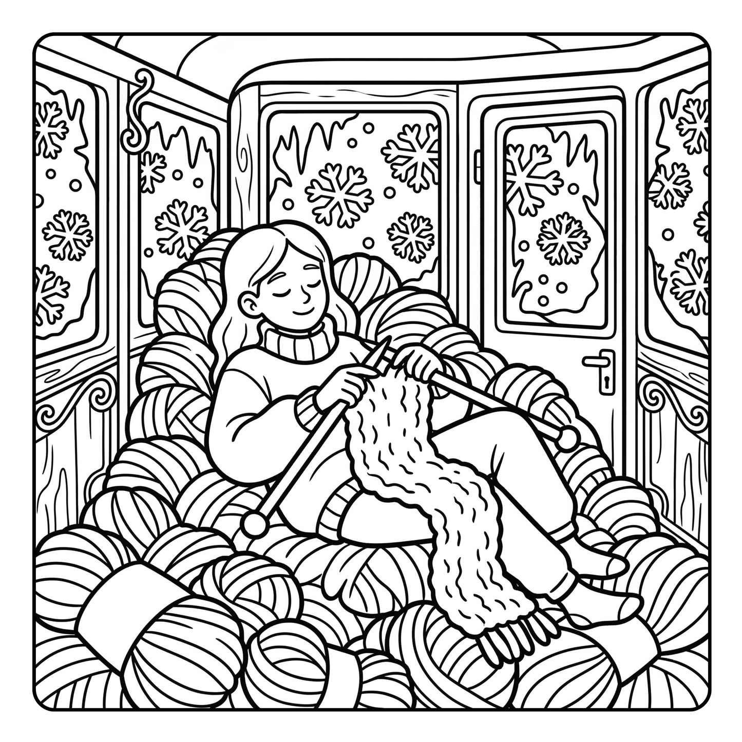 Cozy Sisters & Chunky Knits: Bold & Easy Little Women Inspired PDF Coloring Book