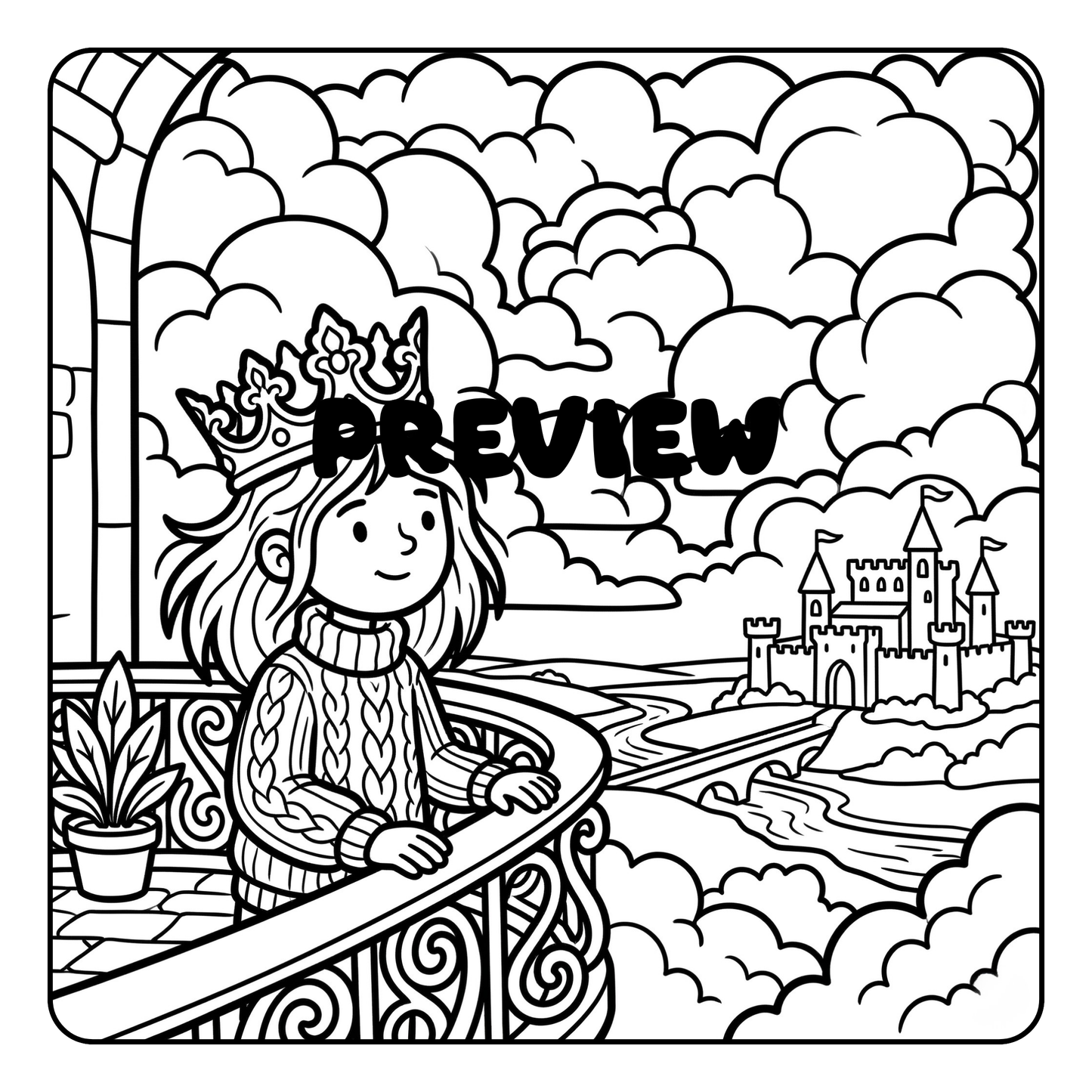 Crowned in Comfort: Bold & Easy Coloring Book of Royal Relaxation and Soft-Life Tiara Dreams