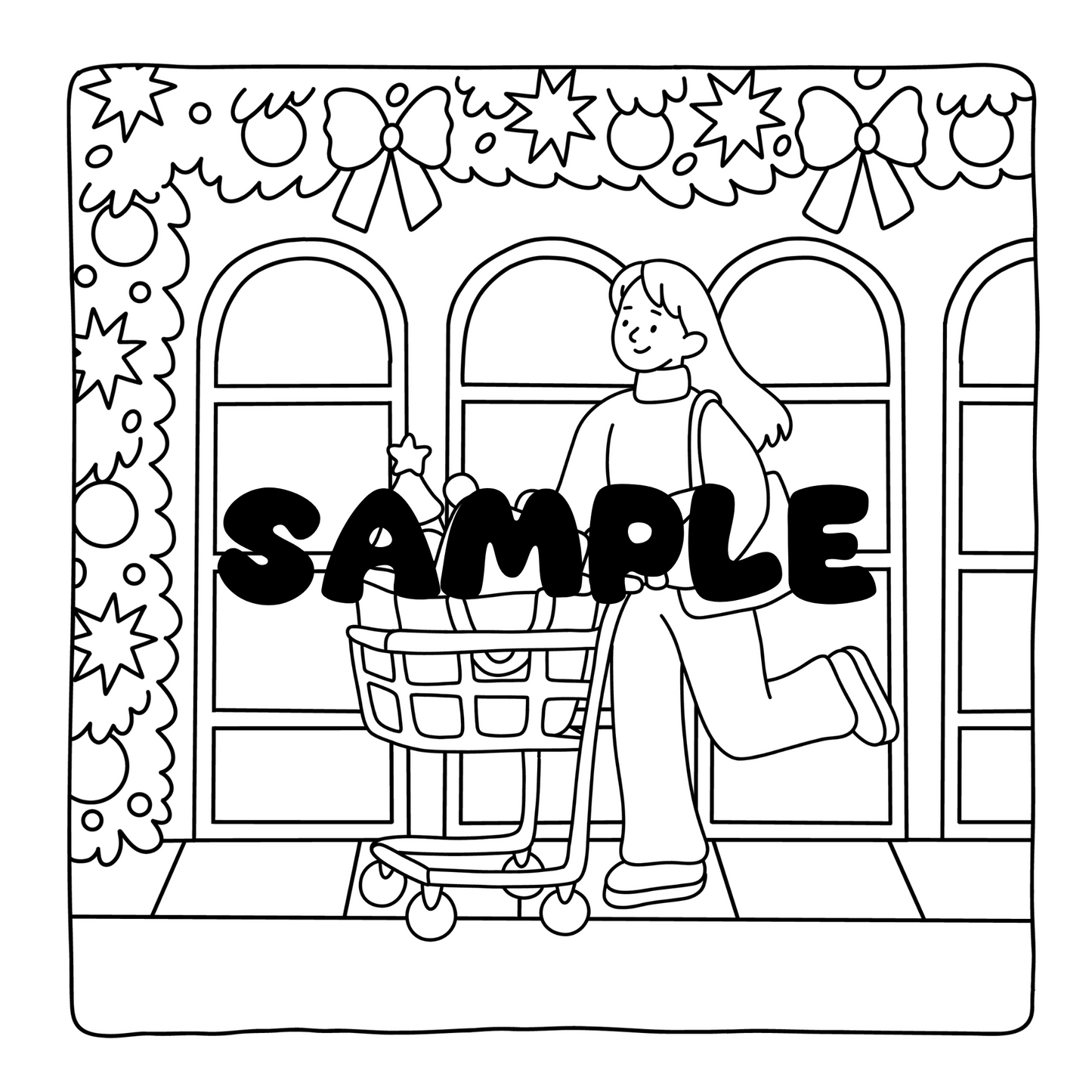 Cozy Christmas Girl Coloring Book PDF