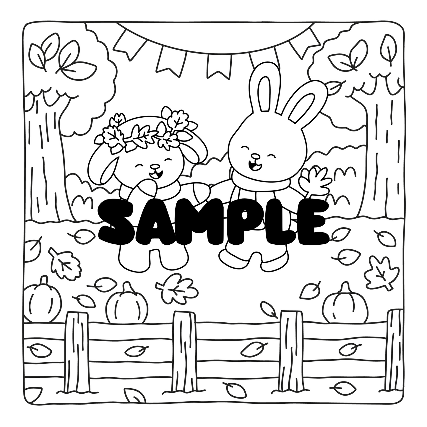 Fluffy Autumn Friends: A Cozy Fall Digital Coloring Book