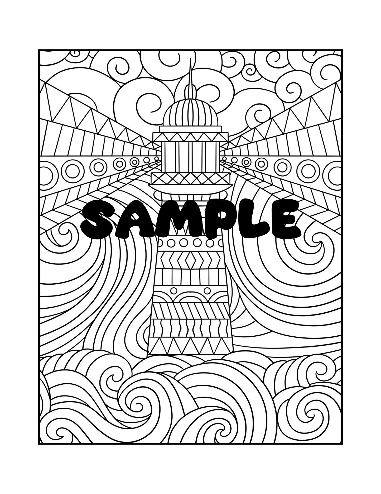 Easy Bold Mindfulness Patterns Coloring Pages | Minimalist Art Therapy Activity for Teens Adults | Instant Digital Printable PDF Download