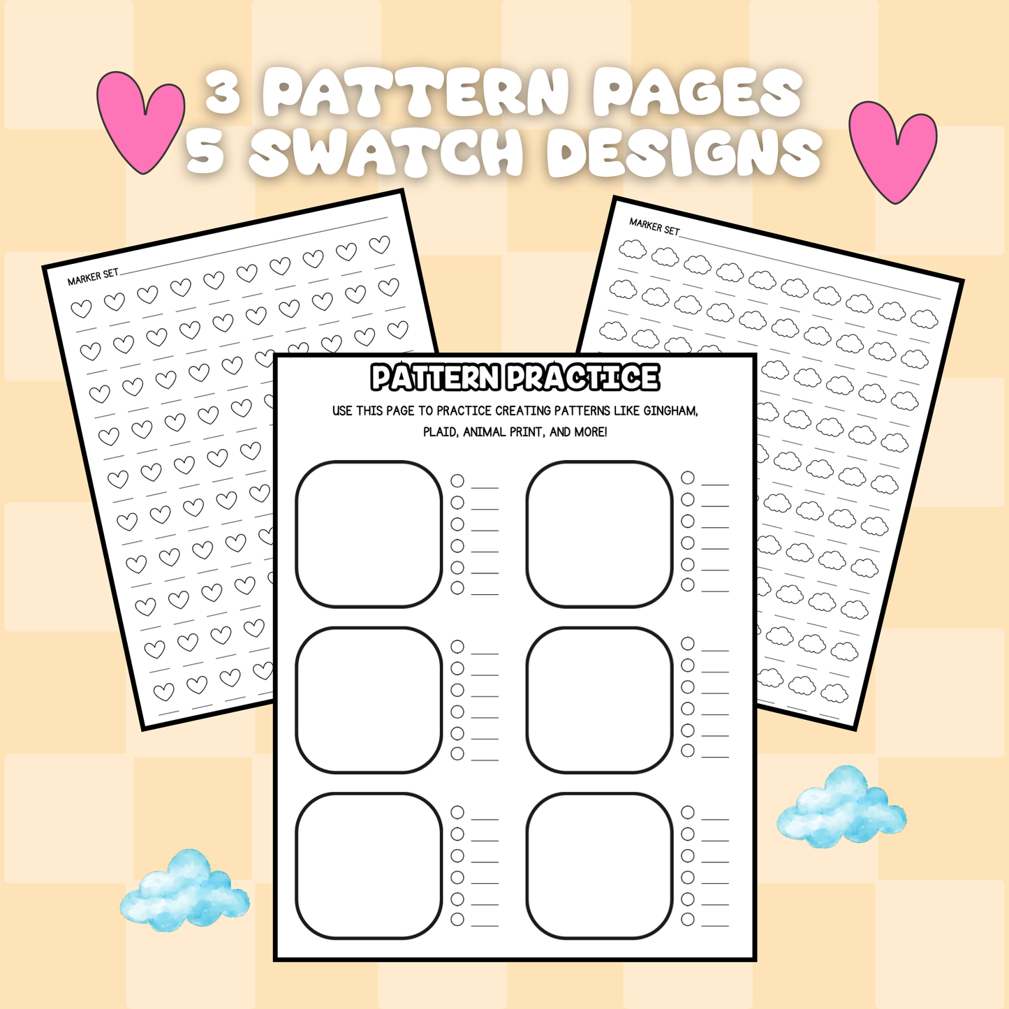 Printable Coloring Swatch Chart and Practice Pages