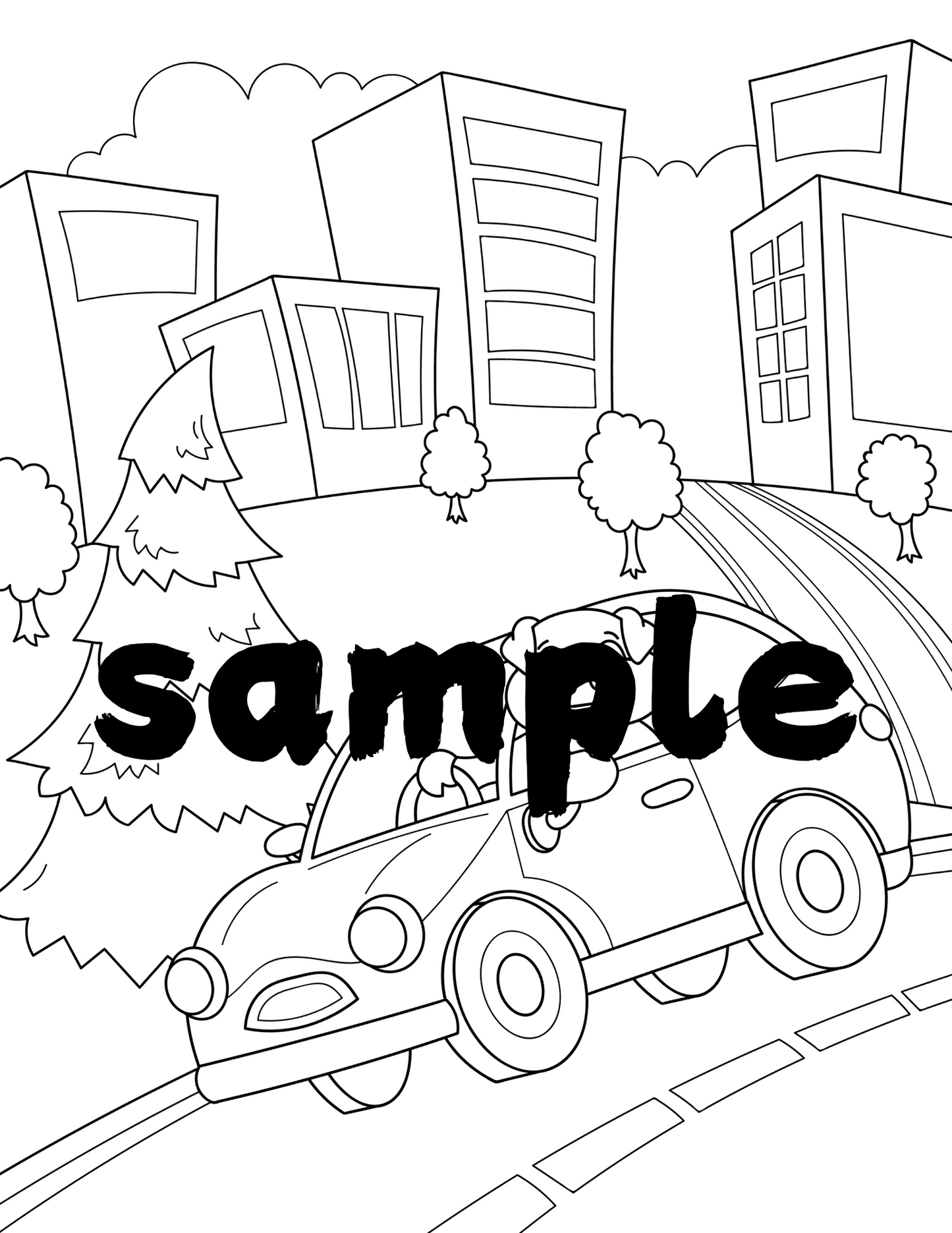 Let's Get Moving Fun In Cars Coloring Book for Boys | 30 Adorable Hand Drawn Pages Printable Coloration Book | Digital PDF Download