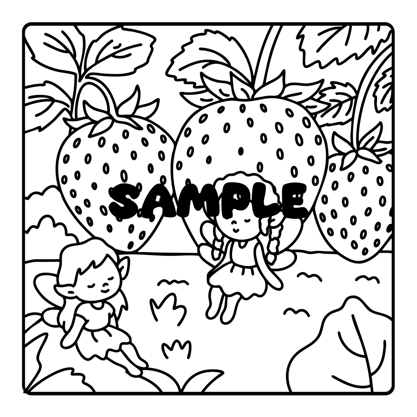 Cozy Fairy Coloring Book, 15 Hand-Drawn Printable Pages, PDF