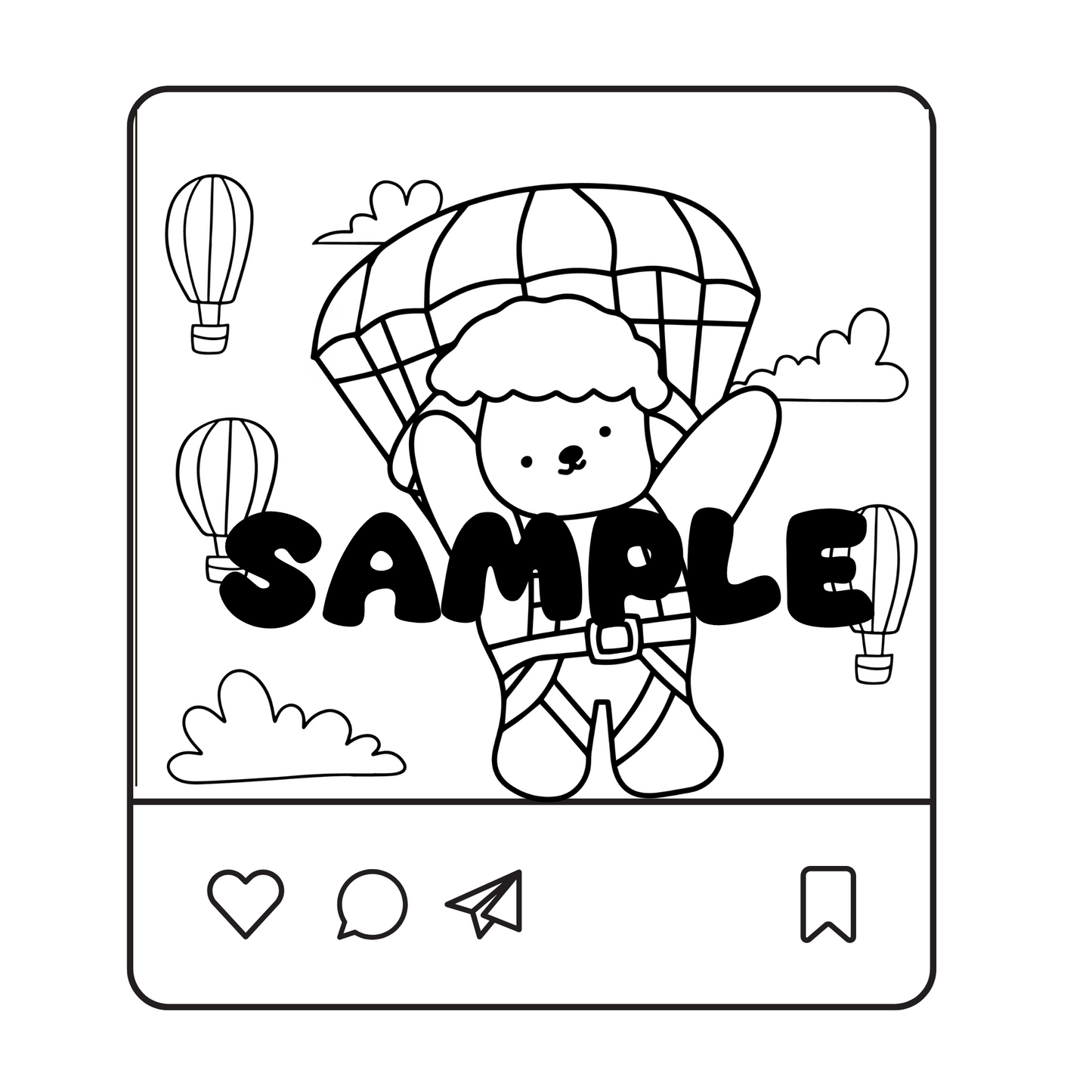 The Cozy Feed Coloring Book | 30 Social Media Inspired Designs | Simple Bold HandDrawn Relaxation Activity Digital Printable PDF