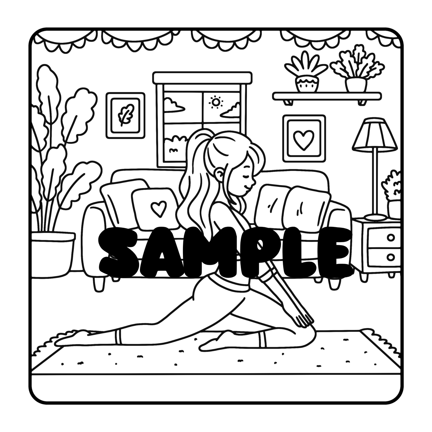 Relaxing Cozy Girl Moments Coloring Book | Set of 40 Simple Coloring Pages Designs for Adults Teens | Instant Download PDF