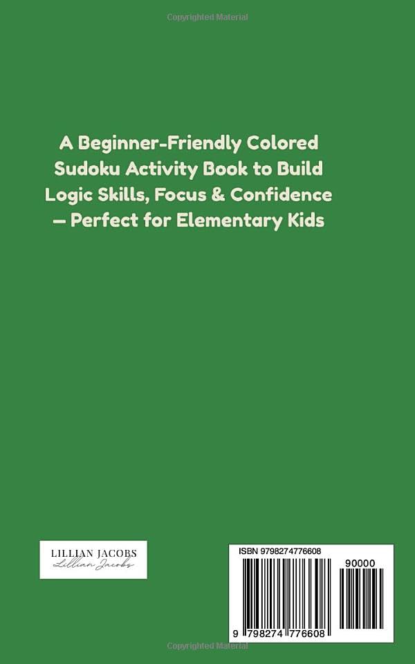 Easy Color Sudoku for Kids Ages 6–10