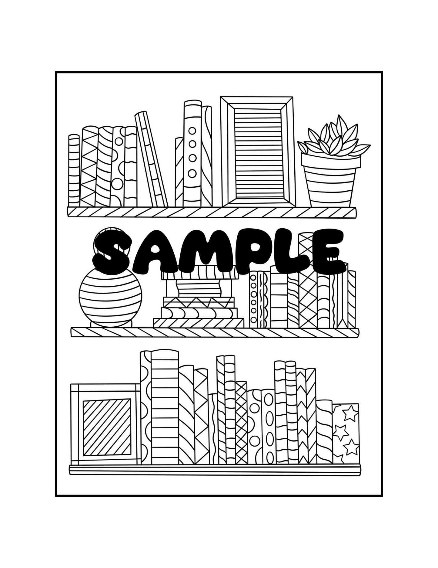 Easy Bold Mindfulness Patterns Coloring Pages | Minimalist Art Therapy Activity for Teens Adults | Instant Digital Printable PDF Download