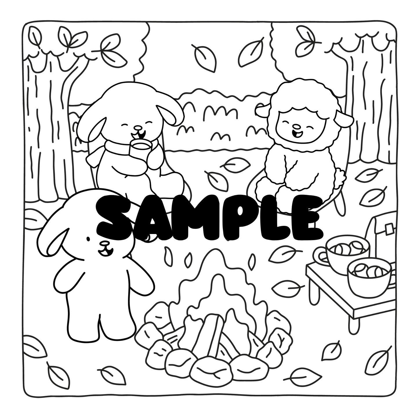 Fluffy Autumn Friends: A Cozy Fall Digital Coloring Book