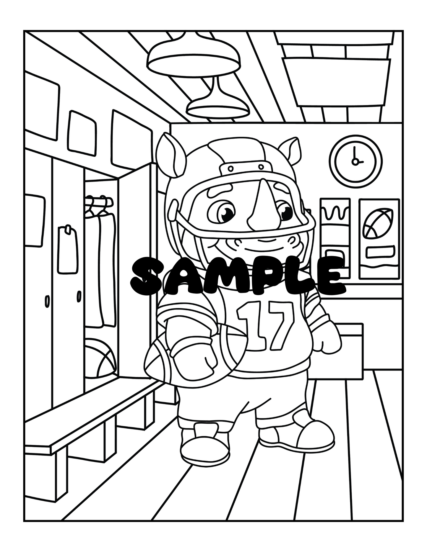American Football Coloring Book PDF | 12 Printable Pages for Kids & Teens Digital Download