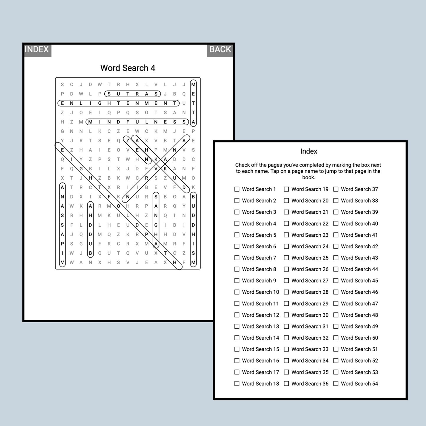 80 Kindle Scribe Word Search Puzzles, Religious Theme with Hyperlinked PDF