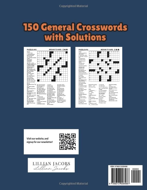 Large Print Crosswords Puzzle Book for Adults and Seniors