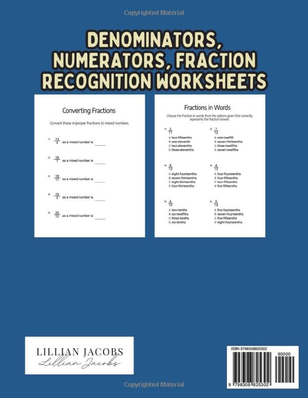 A Complete Fractions Practice Math Workbook: 4th, 5th, 6th Grade Exercises Book