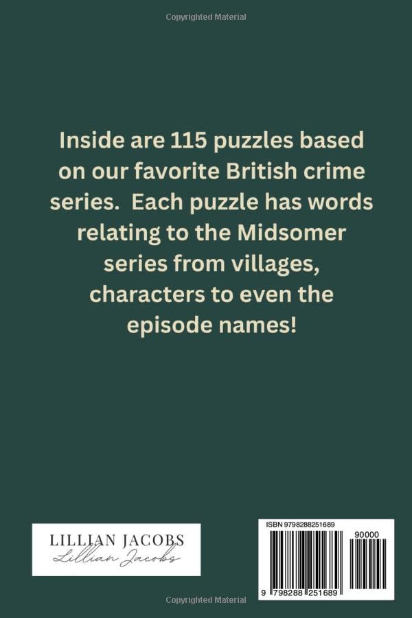 Midsomer Murders Inspired Word Search Puzzle Book