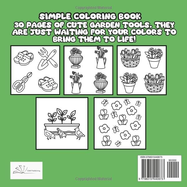 Love of Gardening Coloring Book: Bold Simple Coloring for Adults, Teens for Relaxation