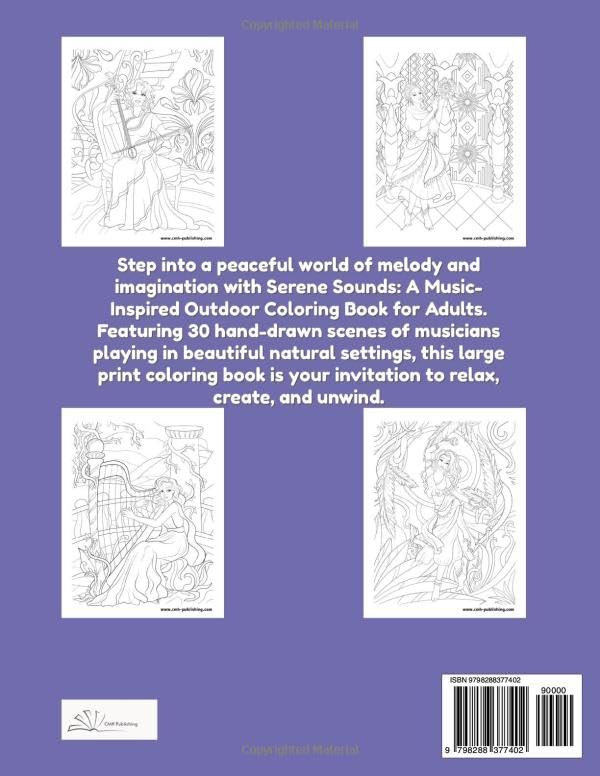 Serene Sounds: A Music-Inspired Outdoor Coloring Book for Adults
