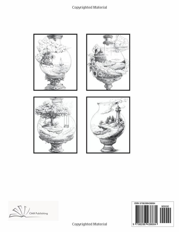Tiny Lantern Worlds, A Fantasy Escape Coloring Book