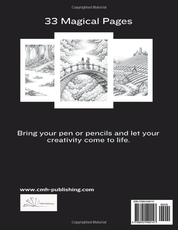 Magical Fantasy Worlds Pre-Shaded Coloring Book