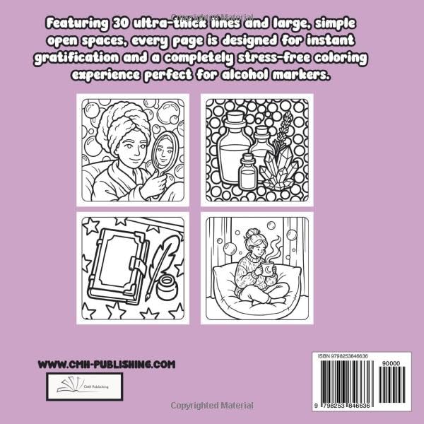 Interior preview pages from 'Soft and Cozy Life Spells Bold & Easy Coloring Book' — adult coloring book by CMH Publishing