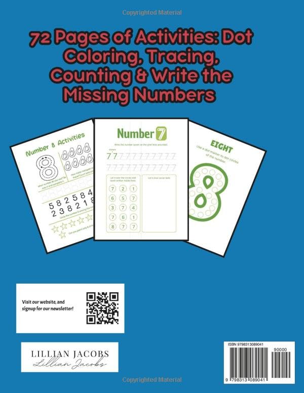 Kindergarten Math Activity Book: Kids Learning Math Workbook Learn to Count, Number Tracing, and More for Kids Ages 4-6