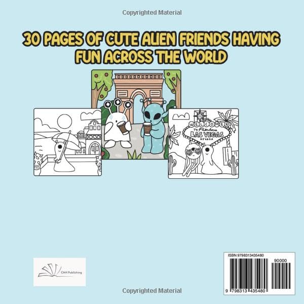 Alien Holiday Bold and Easy Coloring Book: Simple Cute Vacation Pages for Adults, Teens, and Kids