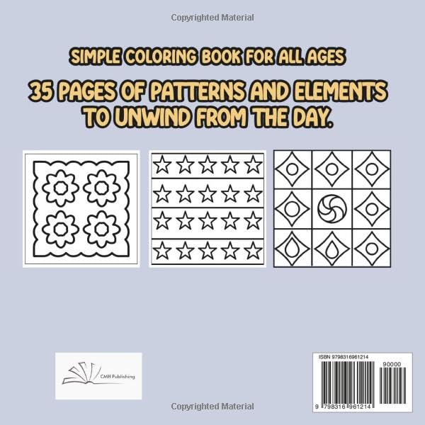 Comfy Patterns Coloring Book: Cute and Easy Cozy Patterns, Satisfying Shapes and Mandalas for Mindfulness and Stress Relief