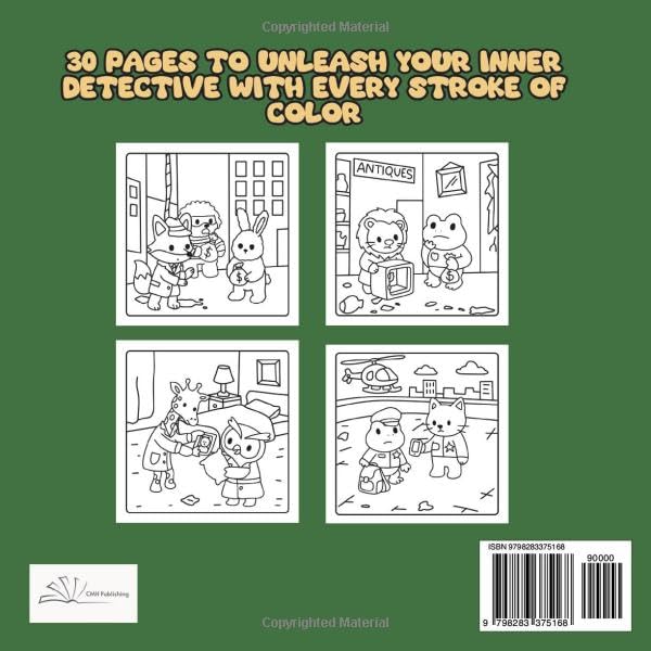 Cozy Crimes and Colorful Clues: A Coloring Book for Adults, 30 Intriguing Hand-Drawn Designs