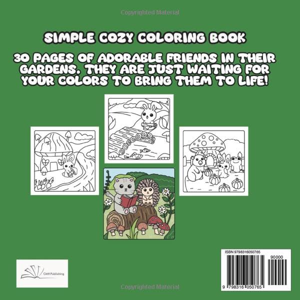 Cute Garden Friends Coloring Book: Cozy Coloring Book for Adults and Teens Featuring Adorable Critters