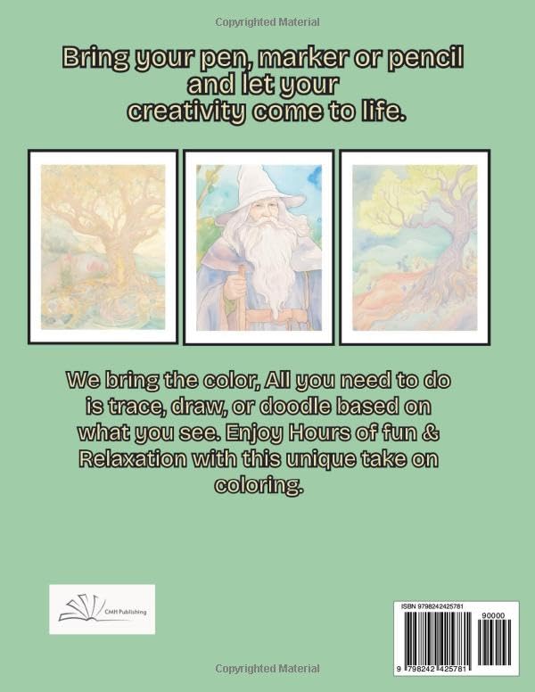 Reverse Coloring Book of Mystical Realms