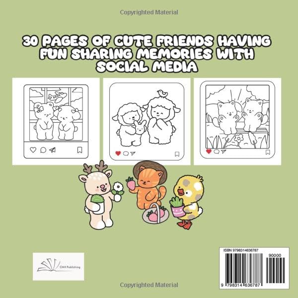 The Cozy Feed Coloring Book: Inspired by Social Media, Cute Bold Easy Coloring Book for Adults, Teens