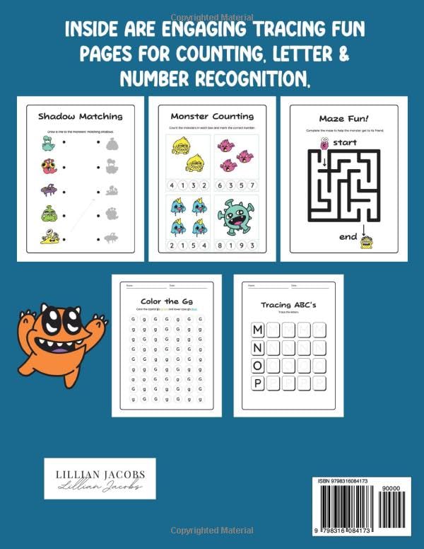 My Monsters Learn to Write Workbook: Preschool Activity Book Practice Pre-Writing Skills