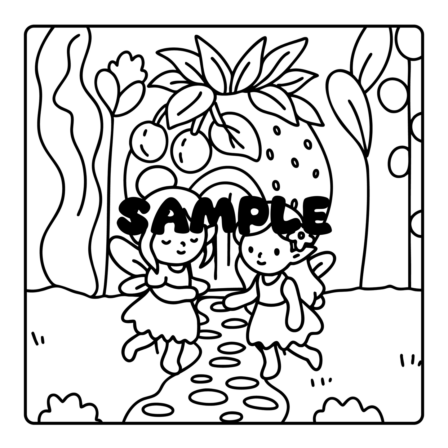 Cozy Fairy Coloring Book, 15 Hand-Drawn Printable Pages, PDF