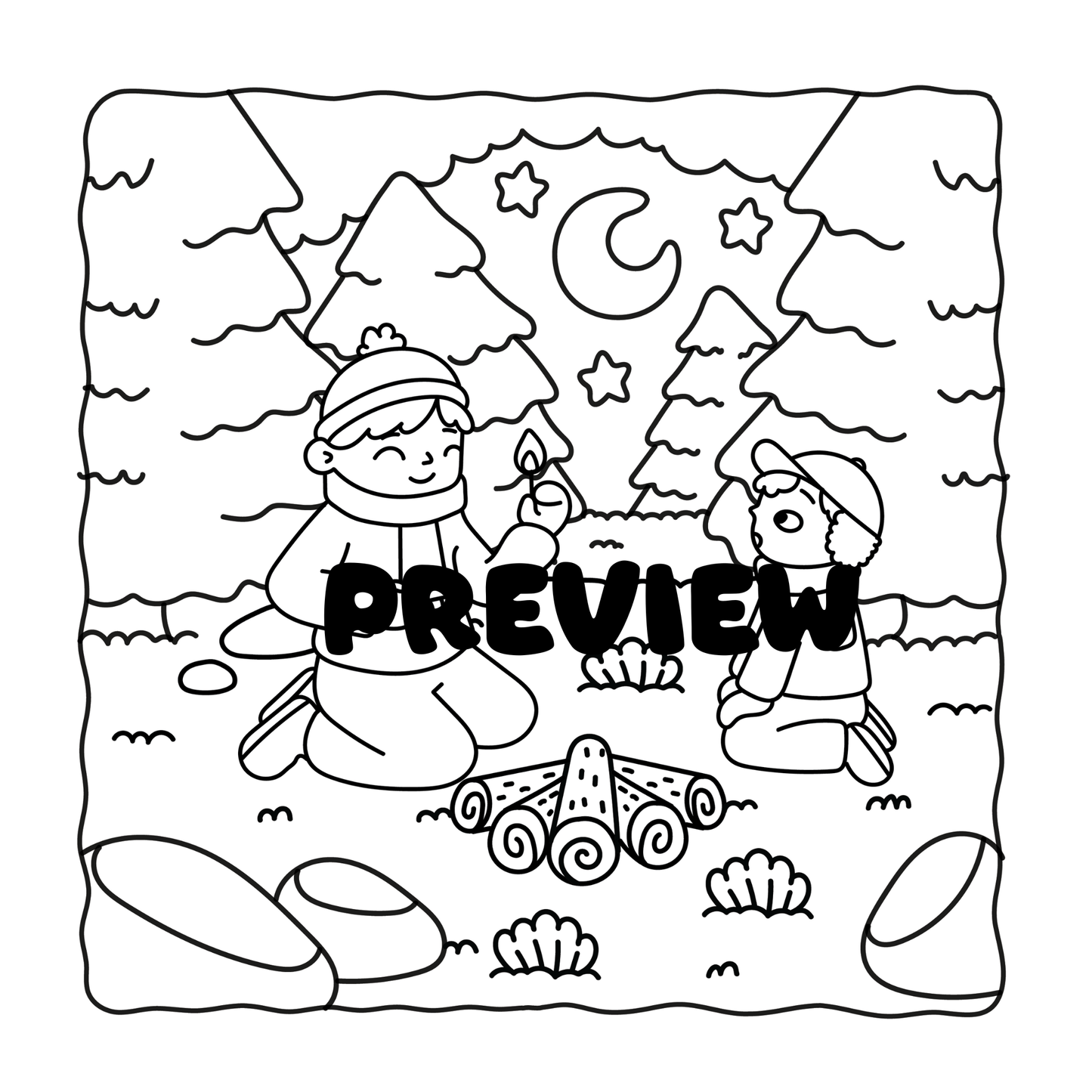 Cozy Family Winter Coloring Book for Adults & Teens