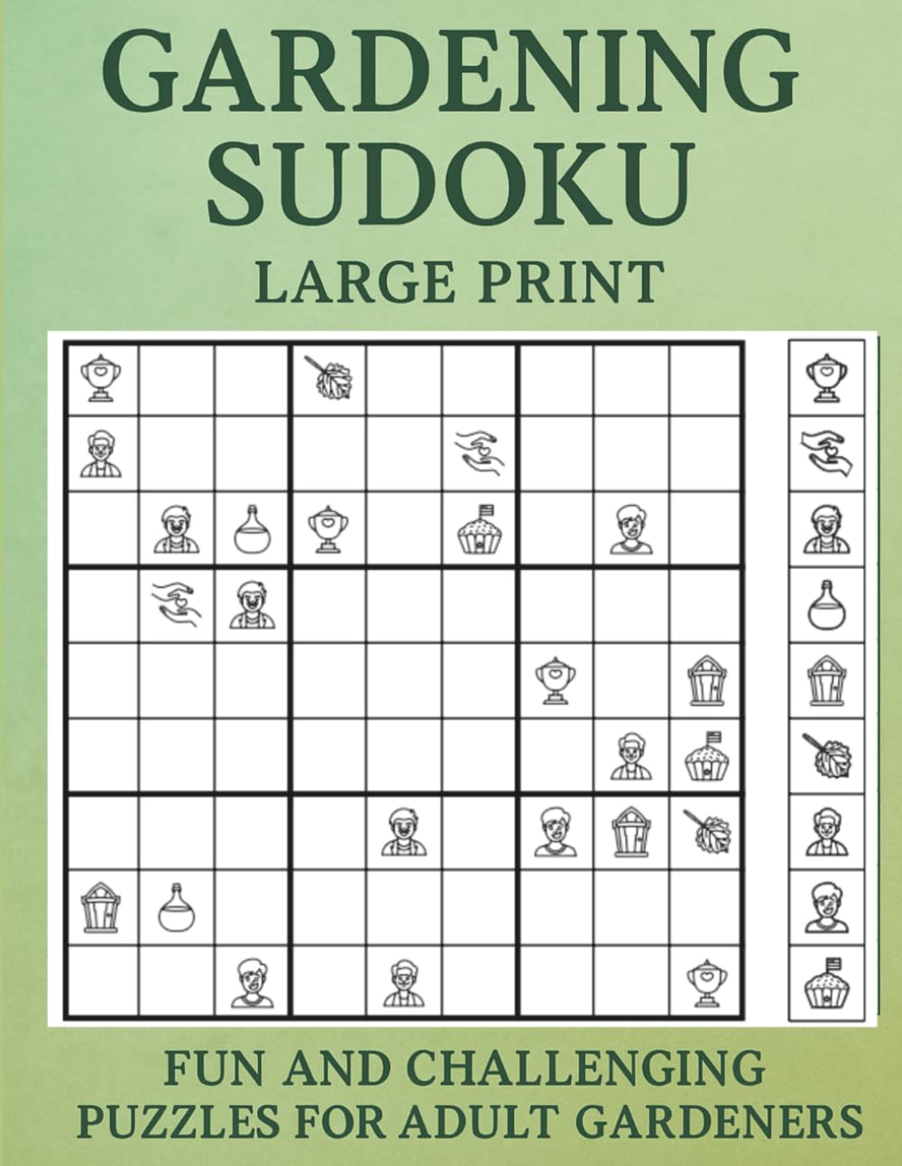 Garden Sudoku Icons Large Print Puzzle Book for Adults