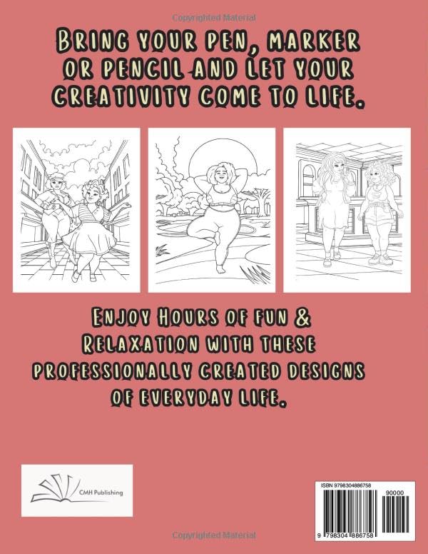 Strong Black Women Coloring Book, 30 Everyday Life Coloring Pages for Relaxation