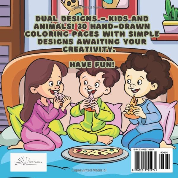 Fun Summer Nights Coloring Book: Hand-Drawn Simple Pages for Kids
