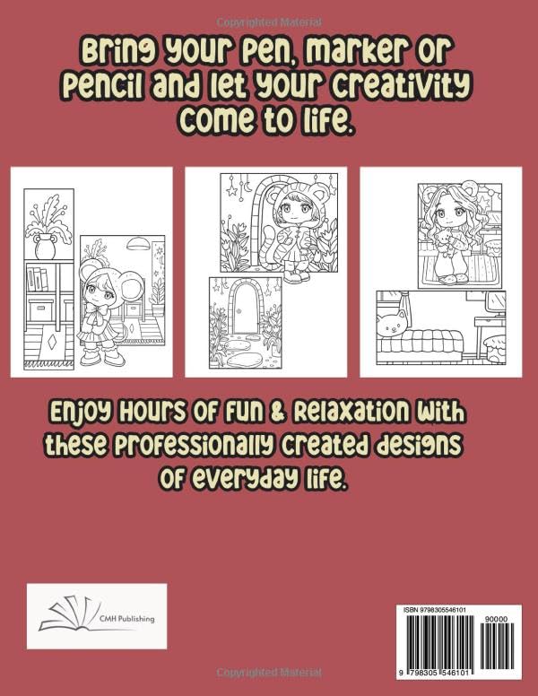 Cute and Groovy Kids Coloring Book, Bold and Easy, Simple and Designs for Relaxation Featuring Lovely Scenes