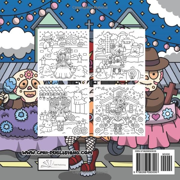Cozy Day of the Dead Coloring Book for Teens and Adults