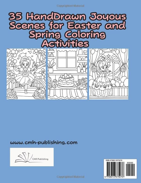 Joyous Easter Cute Spring Coloring Book: Celebrate Easter And Spring With 35 Super Cute Coloring Pages For Kids Ages 4-10