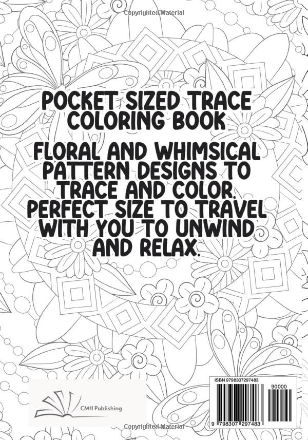 Trace Relax and Color Coloring Book Floral Whimsical Patterns