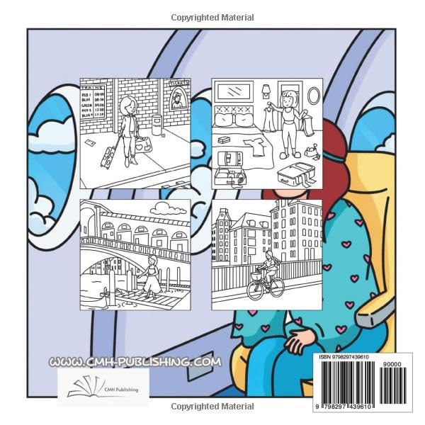 Wanderlust Girl, World Adventures Coloring Book