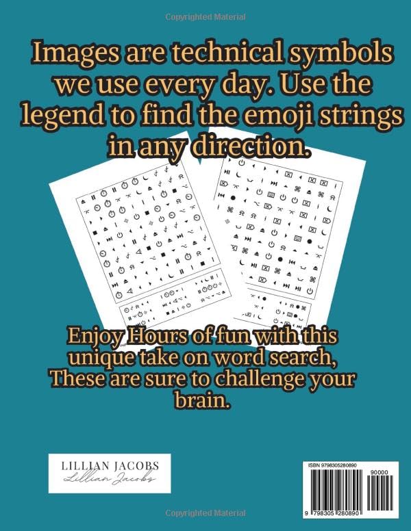 Emoji Search Puzzles Book, 150 Unique Word Search With Technical Icon Symbols Puzzle Book