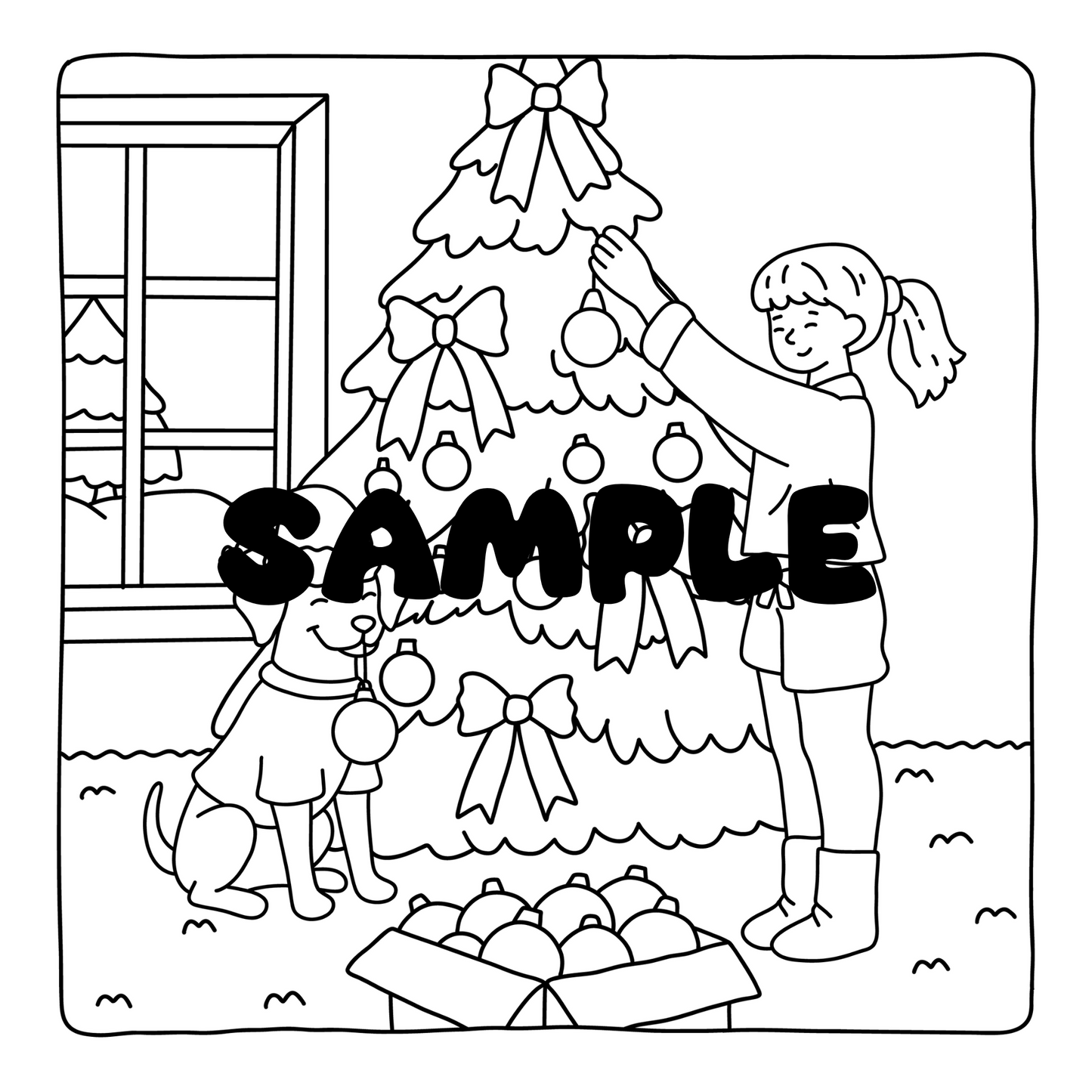 Cozy Christmas Girl Coloring Book PDF