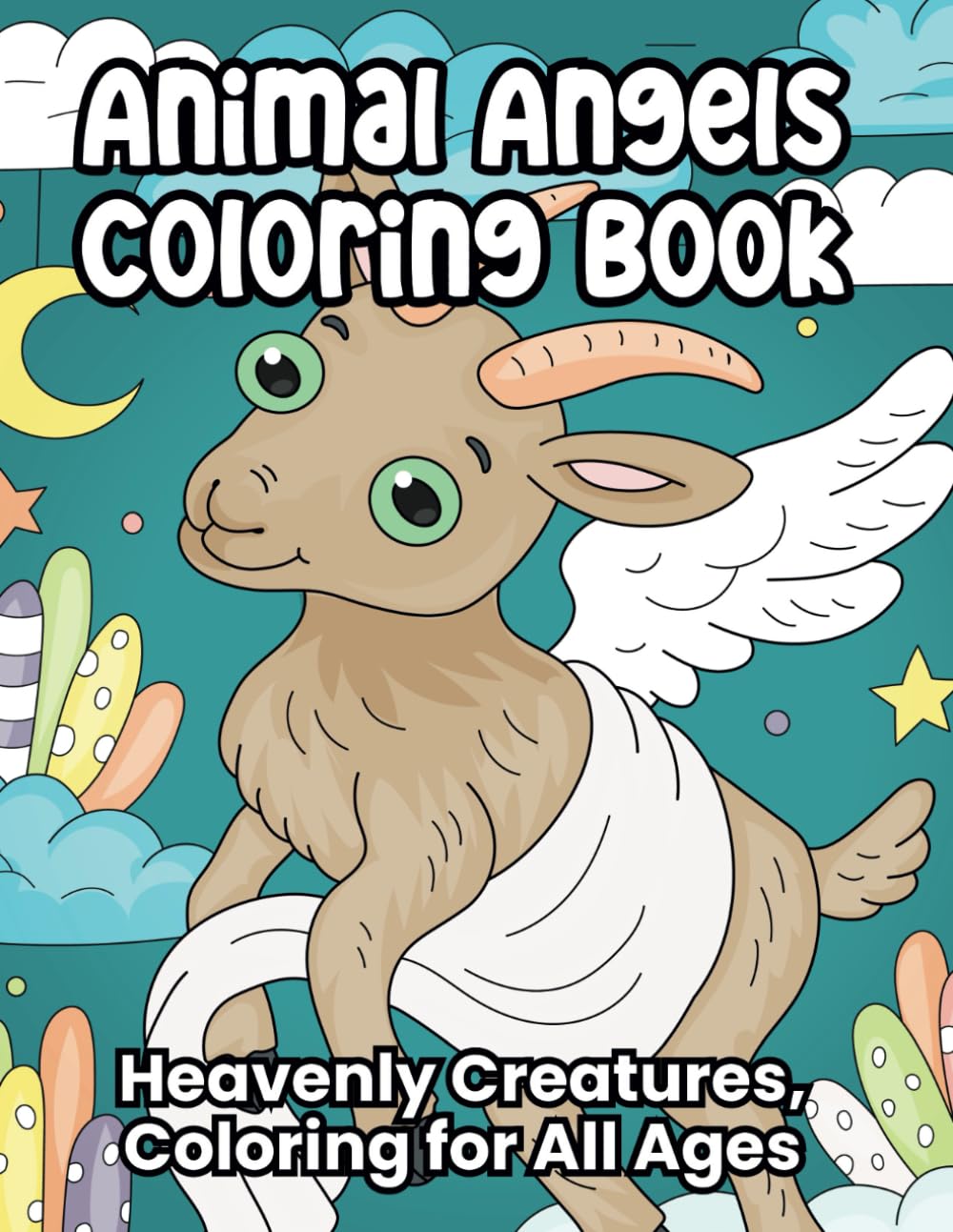Animal Angels Coloring Book: Heavenly Creatures Coloring for All Ages, Relaxation Activity