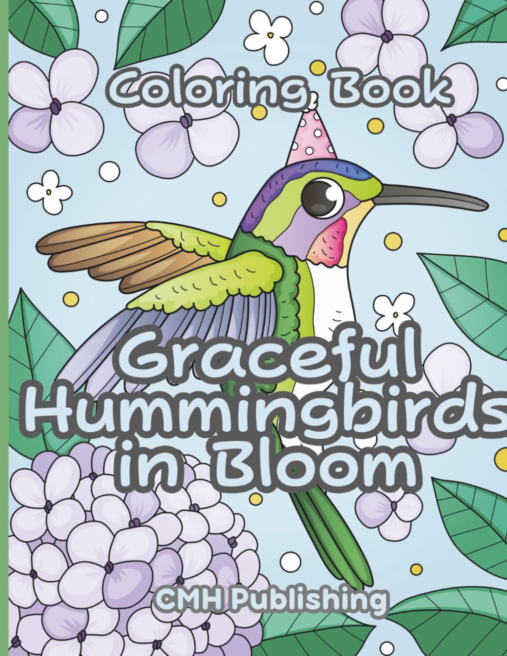 Graceful Hummingbirds in Bloom: 30 Hand-Drawn Large Coloring Pages of Landscapes and Birds