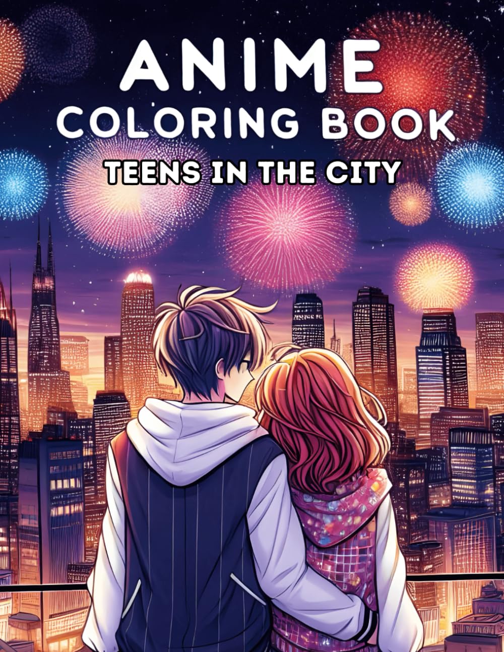Anime Coloring Book Teens In The City: 50 Designs of Anime Teens and Scenes, Detailed Coloring Pages for Teens and Adults