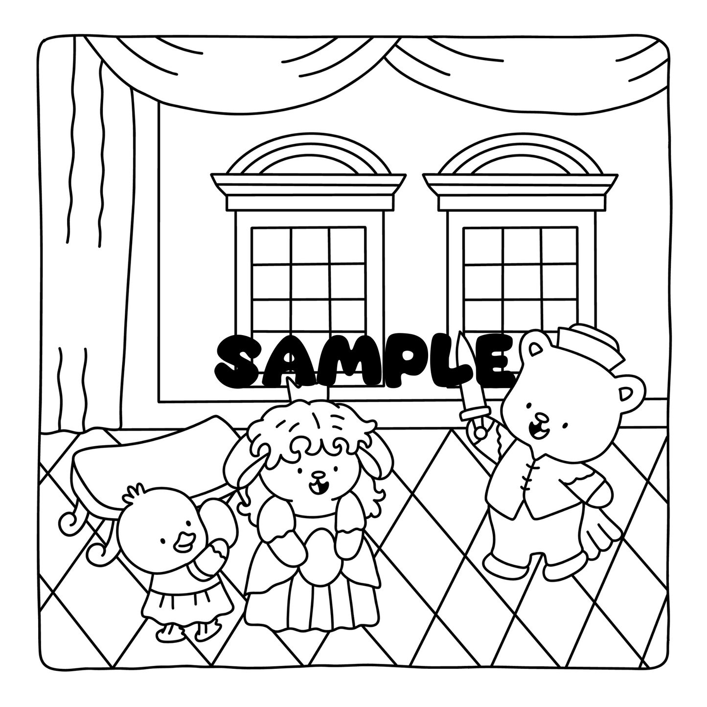 Drama Kids Coloring Book, 30 Coloring Sheets Hand Drawn