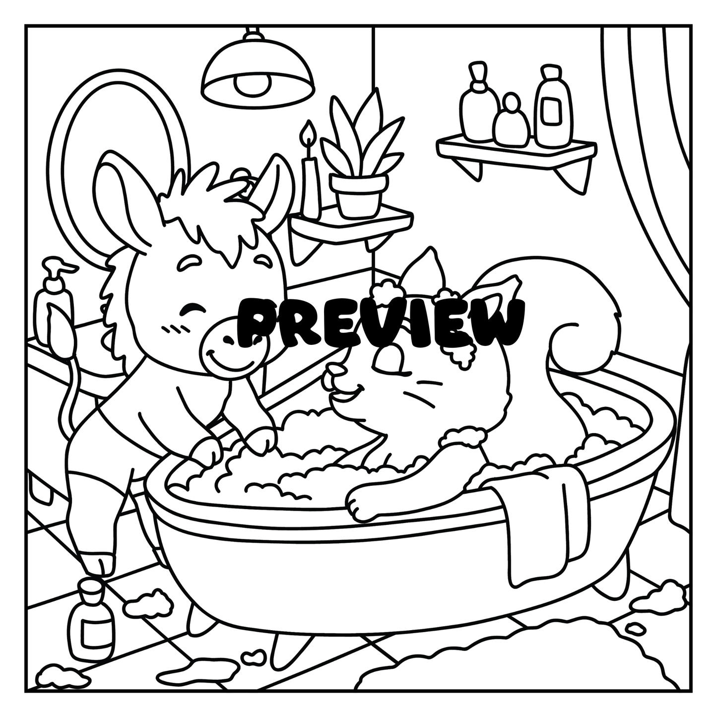 Naughty Times Adult Coloring Book (Digital PDF), 30 Hand-Drawn Fun & Relaxing Pages for Grown-Ups